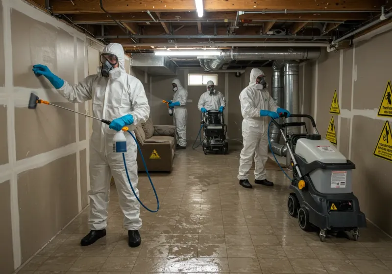 Basement Moisture Removal and Structural Drying process in Dilkon, AZ